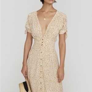 Faithfull the Brand Billie Midi Dress in Dahlia Floral Print size US4/AU8